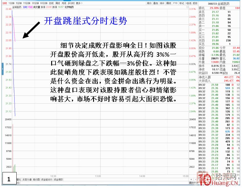 涨停板次日，开盘跳崖式分时走势,
